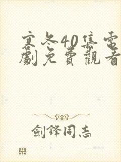 寒冬40集电视剧免费观看