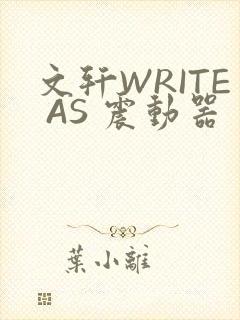 文轩WRITE AS 震动器封面