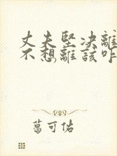 丈夫坚决离婚我不想离该咋样挽救