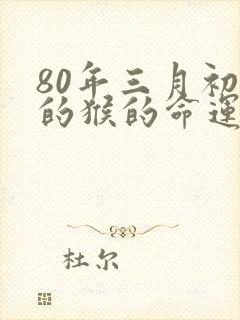 80年三月初九的猴的命运咋样