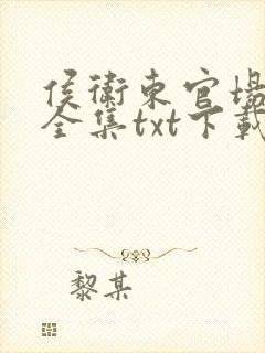 侯卫东官场笔记全集txt下载