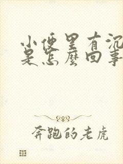 小便里有沉淀物是怎么回事