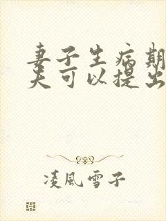 妻子生病期间丈夫可以提出离婚吗