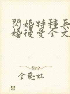 闪婚特种兵王先婚后爱全文免费阅读全文封面