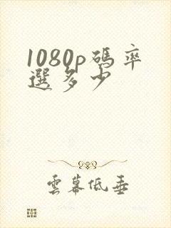 1080p码率选多少封面
