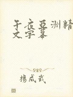 午夜亚洲精品中文字幕