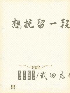 想挽留一段感情