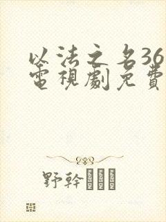 以法之名36集电视剧免费播放封面