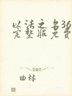 以法之名36集完整版免费观看封面