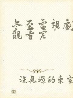 冬至电视剧免费观看完