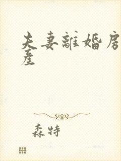 夫妻离婚房产析产