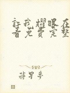 许我耀眼在线观看免费完整版电视剧