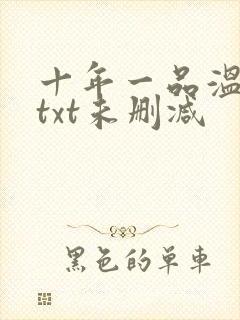 十年一品温如言txt未删减