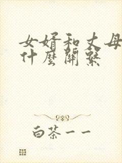 女婿和丈母娘称什么关系封面