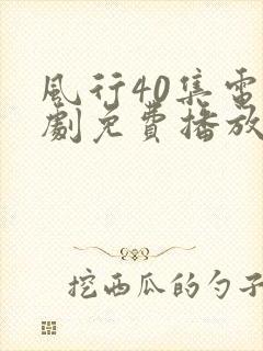 风行40集电视剧免费播放