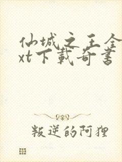 仙城之王全本txt下载奇书网