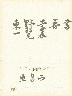 东野圭吾书顺序一览表