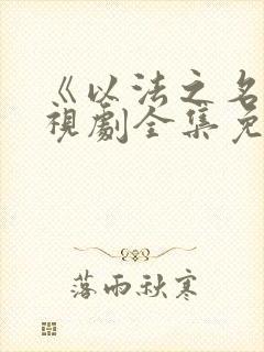 《以法之名》电视剧全集免费观看