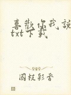 喜欢你我说了算txt下载