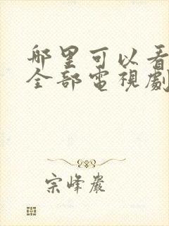 哪里可以看日本全部电视剧