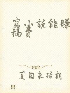 写小说能赚多少稿费