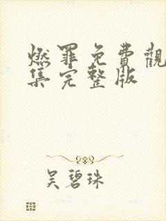 燃罪免费观看全集完整版