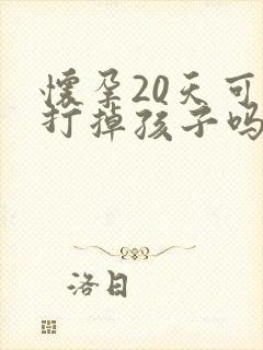 怀孕20天可以打掉孩子吗封面