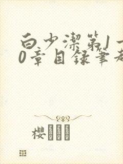 白少洁第1一40章目录笔趣阁