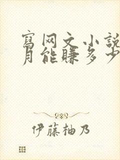 写网文小说一个月能赚多少钱封面