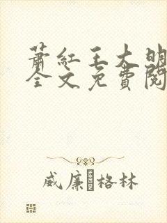 萧红王大明小说全文免费阅读