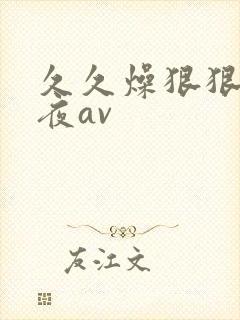 久久燥狠狠躁夜夜av封面