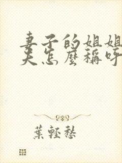 妻子的姐姐的丈夫怎么称呼