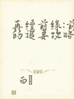 再续前缘:前夫的追妻攻略 短剧