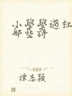 小学学过杜甫的哪些诗