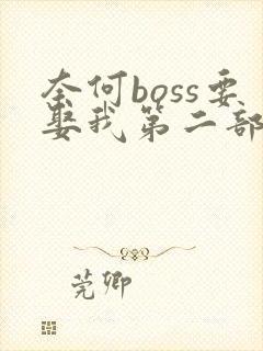 奈何boss要娶我第二部免费观看封面