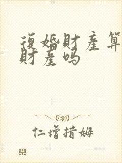 复婚财产算婚前财产吗封面