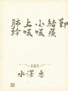 肺上小结节咳嗽干咳咳痰