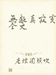 无敌真寂寞阅读全文