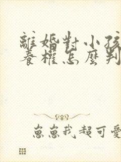 离婚对小孩的抚养权怎么判定呢封面