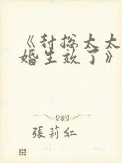 《封总太太的离婚生效了》