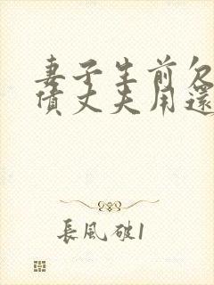 妻子生前欠下的债丈夫用还吗封面