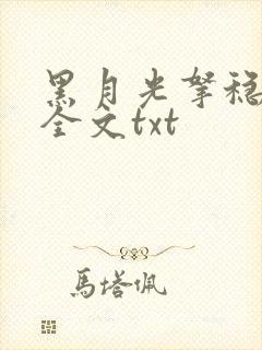 黑月光拿稳小说全文txt封面