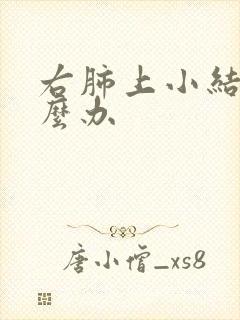 右肺上小结节怎么办