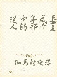 从少年成长为大人的那个夏天动漫