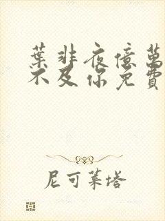 叶非夜亿万星辰不及你免费阅读全本