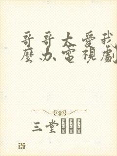 哥哥太爱我了怎么办电视剧免费观看封面