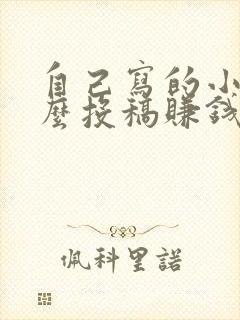 自己写的小说怎么投稿赚钱