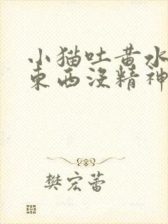 小猫吐黄水不吃东西没精神怎么办