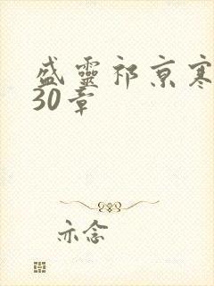 盛灵祁京寒结局30章封面