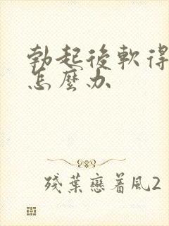 勃起后软得很快怎么办封面